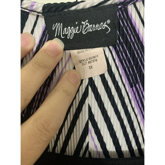 Maggie Barnes Crinkle / Pleated 2 In 1 Look Blouse Tunic Top 3X (AA37) - Picture 6 of 8